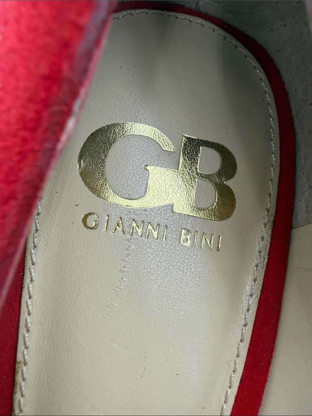 Gianni Bini Red Suede Pointed-Toe Pumps women 9M event casual party slip on Y2K